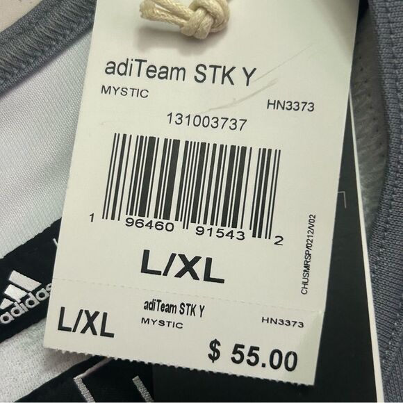 Adidas AdiTeam STK Youth 3-Stripe Hockey Jersey Gray Youth size L/XL - Picture 4 of 7